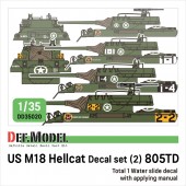 DD35020 WWII US M18 Hellcat 805TD decal set (1/35 M18 Hellcat kit) - Restocked