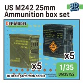 DM35152 US M242 25mm Ammunication box set (for 1/35 kit) - 3D printed (10 pieces and decals)
