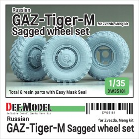 DW35181 Russian Gaz-Tiger-M Sagged wheel set (for Zvezda, Meng kit 1/35)