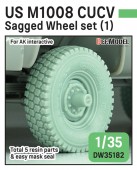 DW35182 US M1008 CUCV Sagged wheel set (for AK interactive 1/35 kit) 