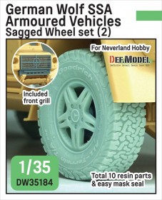 DW35184 German Wolf SSA Sagged wheel set (2) (for Neverland hobby 1/35 kit) 