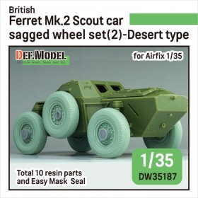 DW35187 British Scout car Ferret Mk.2 Desert Sagged wheel set (for Airfix 1/35)