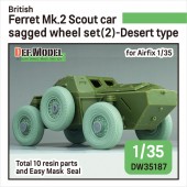 DW35187 British Scout car Ferret Mk.2 Desert Sagged wheel set (for Airfix 1/35)